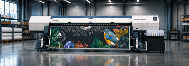 Nieuwe grootformaat roll-to-roll printer van All Signs in propere productiehal voor XXL printwerk