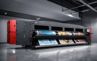 5 meter brede Vutek grootformaat roll-to-roll printer voor banners, doekprints en grootformaat visuele communicatie.